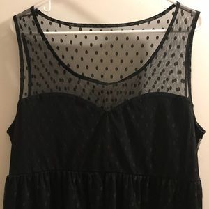 Torrid size 1 (1X) black nylon babydoll top